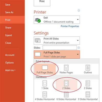 Which Print Option Menu to Choose for Custom Slides Printing?